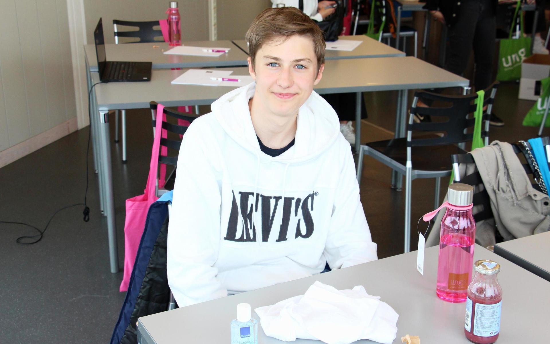 Ludvig Palerius, 16, från Anneberg ville ha något att göra under sommaren. Han funderar på att göra en tjänst. ”Någon digital eller redigeringstjänst. Jag vill lära mig hur samhället fungerar utifrån företagets perspektiv inte bara konsumentens”.